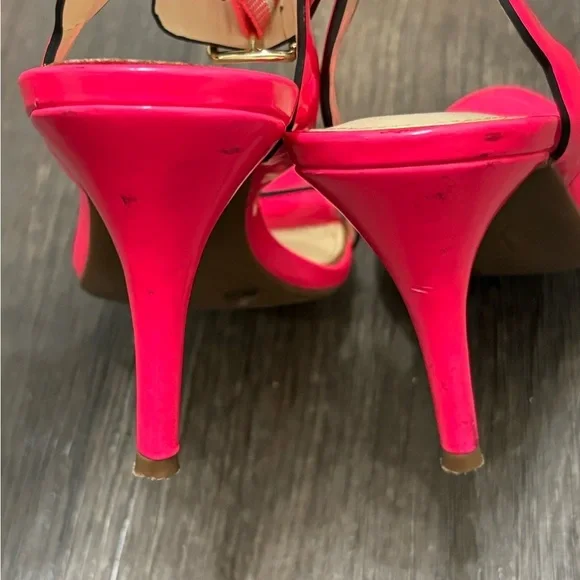 Jessica Simpson Pink Scallop Heels | Size 7M / 37 | Strappy Open Toe - Picture 7 of 12